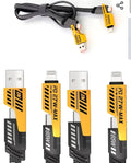 4 in 1 Metal Flat Braided multi fast charger cable